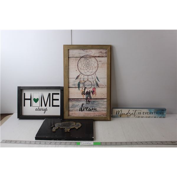 (4) Home Decor Signs Up to 18.5" Tall x 12" Wide