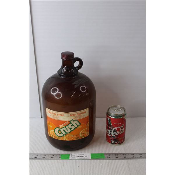 Vintage Orange Crush Amber Glass Jug 12" Tall & Full Coca-Cola Nagano 1998 Olympics Can