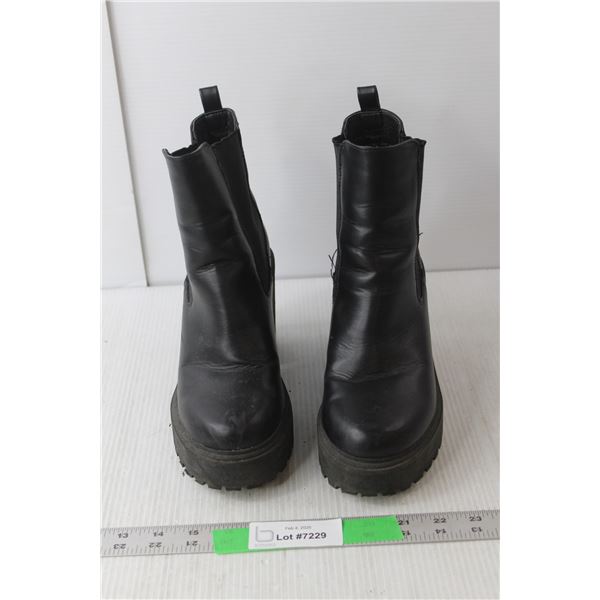 Madden Girl Black High Heel Ankle Boots-8.5