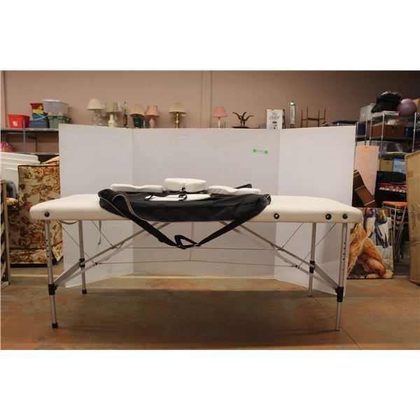 *Massage Table and Accessories 71'' x 27'' x 28'' - Has Cigarette Burns