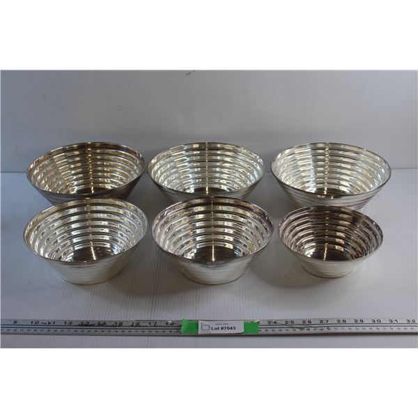 (6) Silver Plate Nesting Bowls
