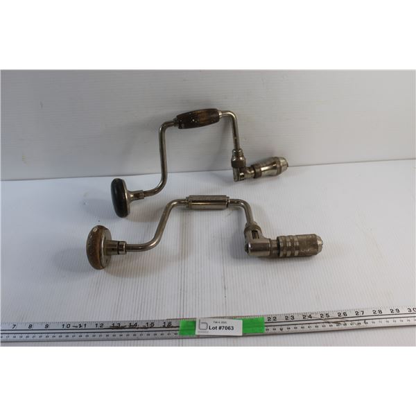 (2) Vintage Manual Hand Drills