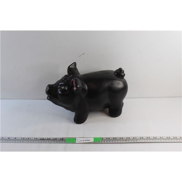 Black Ceramic Piggy Bank