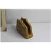 Image 7 : Bread Knives, Wicker Basket, Porcelain Tissue Holder, Photo Frame 7'' x 4 1/2'', Soap Dispenser and 
