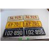 Image 1 : (3) Pairs of 1962, 67 & 75 Saskatchewan License Plates