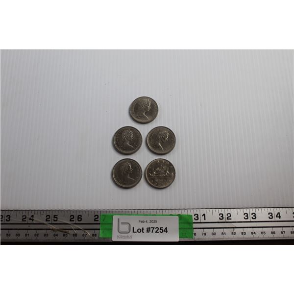 (5) Canadian 1 Dollar Collector's Coins