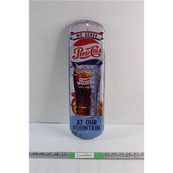 Pepsi Cola Wall Hanging Thermometer 17'' x 5 1/2''