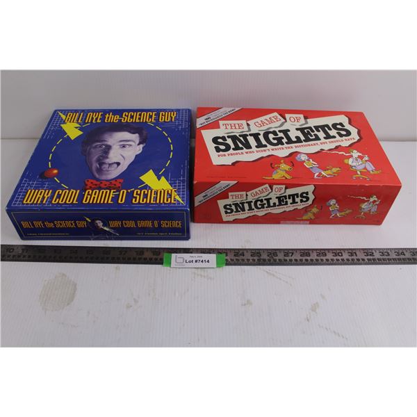 (2) Board Games (Bill Nye Science Game, Sniglets) Consigner Says Both Complete