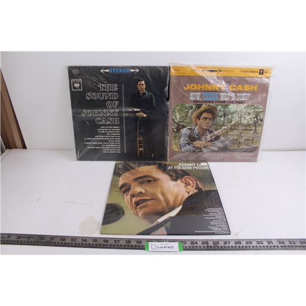 (3) Johnny Cash Vinyl Records
