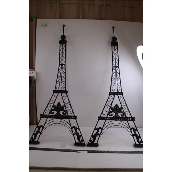 (2) Metal Wall Art "Eiffel Tower" 42" Tall