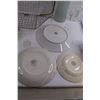 Image 5 : Metal Basket, Glass Vase, (3) Dinner Plates, Shower Curtain, (2) Narrow Window Curtains 88" Length, 