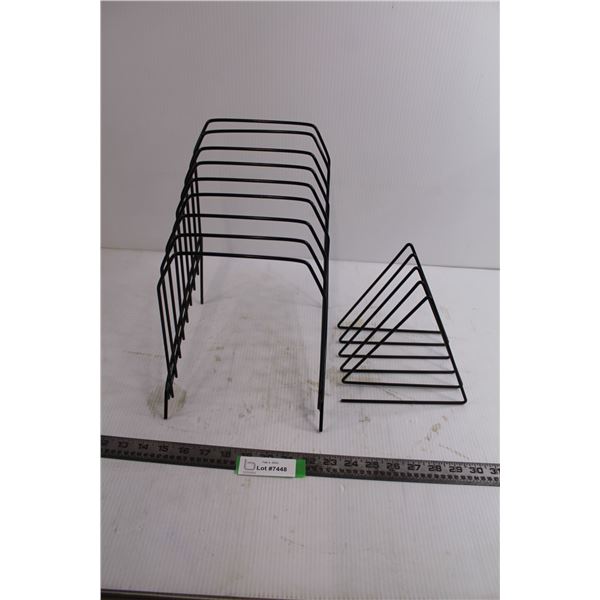 (2) Metal Wire Filing Stands