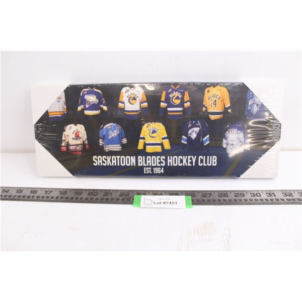 Saskatoon Blades Wall Art Jersey History (NIB) 16" x 6"