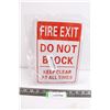 Image 1 : Metal Sign "Fire Exit - Do Not Block - Keep Clear At All Times" 10" x 7" NIB
