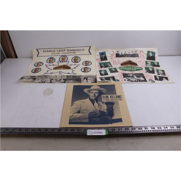 (2) Vintage Toronto Maple Leafs Posters, Hank Williams Magazine "The Original Series Collection"