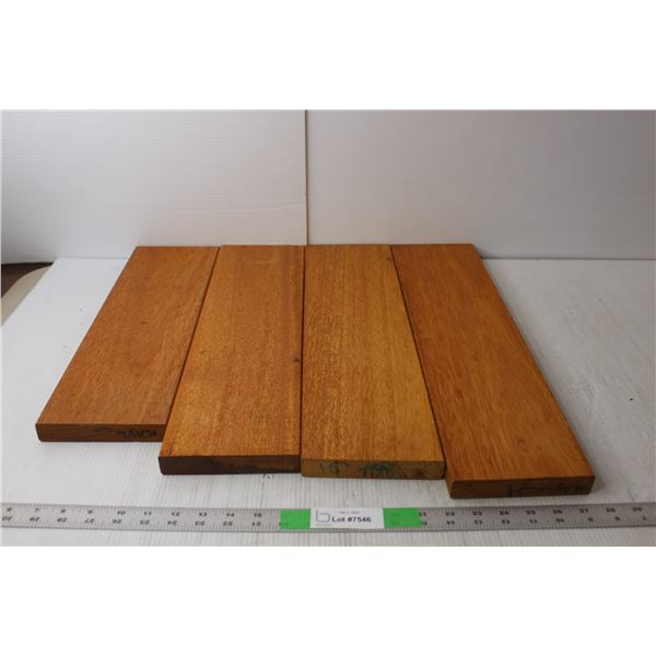 (4) Mahogany Boards, 1" Thick x 5.5" Wide x One at 21" Long, Two at 18.5" Long, One at 17.5" Long