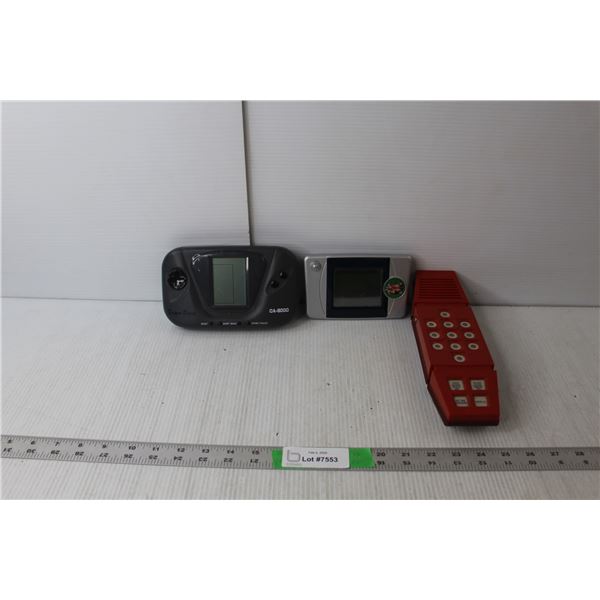 (3) Handheld Games- Are You Smarter Than a 5th Grader- Powers On, Merlin- As Is, Super Brick- Needs 