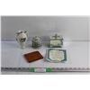 Image 1 : Bradford Exchange Mirrored Music Box, Leather Wallet, Balkan Sobranie Tobacco Tin and Porcelain Vase