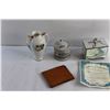 Image 5 : Bradford Exchange Mirrored Music Box, Leather Wallet, Balkan Sobranie Tobacco Tin and Porcelain Vase