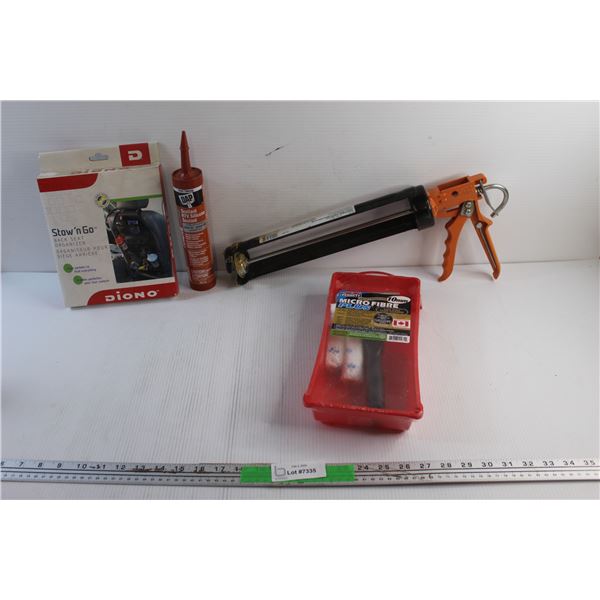 Caulking Gun, RTV Silicon Sealant, Back Seat Organizer and Paint Roller Tray Set - Sealed