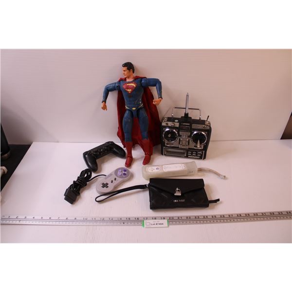 Superman Figure, Game Controllers, Clutch Purse