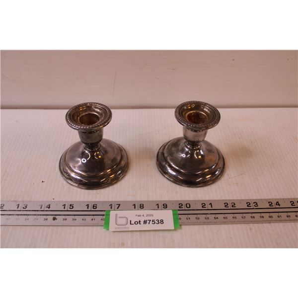 (2) Silver Plated Candle Holders
