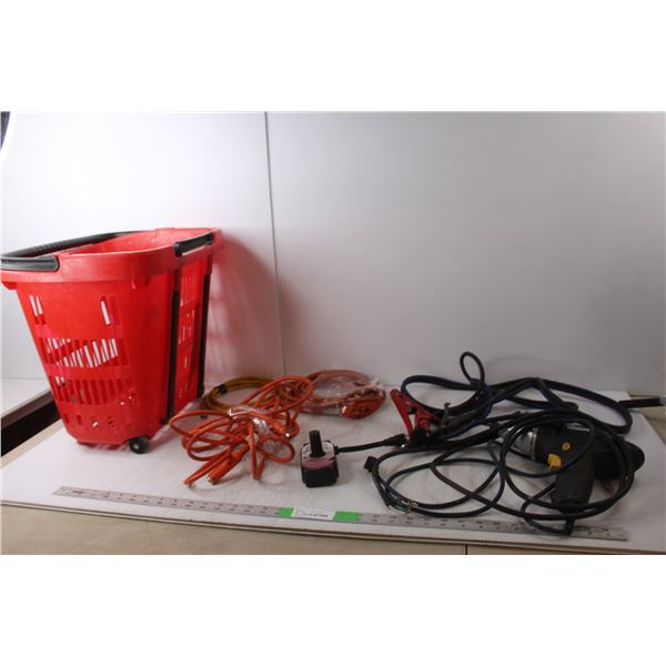 Zerostart Heat Magnet, Jumper Cables, Extension Cord, Mastercraft Electric Drill- As Is, Misc.