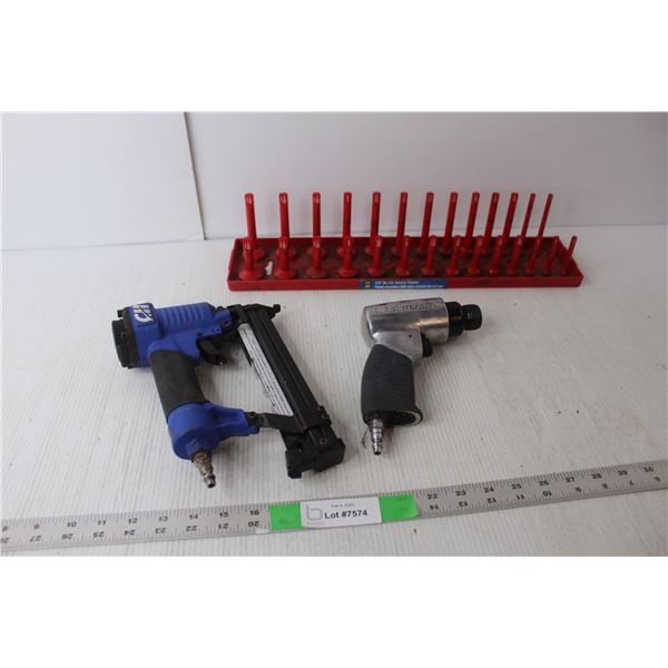 Powerfist 1/2" Drive SAE Socket Holder, Mastercraft Air Inflation Gun, CH Staple Gun