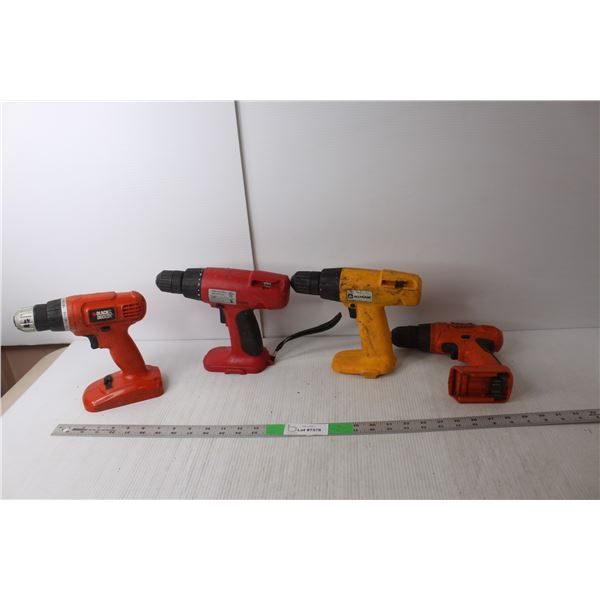 (4) Cordless Drills- Black & Decker, Alltrade, Other- As Is