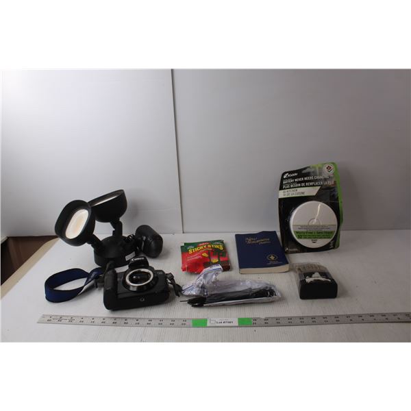 Kidde Smoke Alarm NIB, Ring Camera with Lights- As Is. Drill Bit Set, Misc.