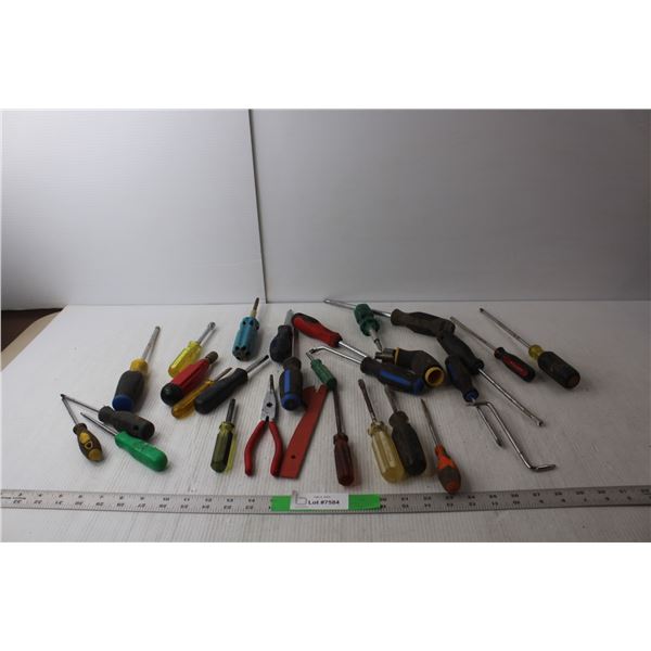 Screwdrivers, Bent Nose Pliers, Nut Driver, Misc.