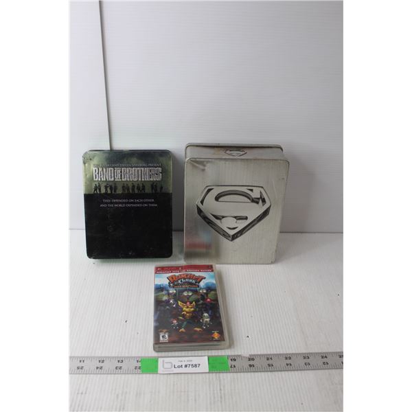 Band of Brothers DVD Set, Superman DVD Set, Ratchet Clank Size Matters Sony PlayStation Game