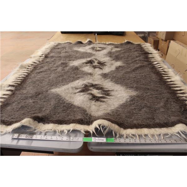 Wool Blanket Approx. 74" Long x 56.5", Some Staining