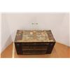 Image 1 : * Wood & Metal Trunk 30.25" Long x 15" Wide x 16.5" Tall with Miscellaneous Items- Batteries, Car Po