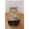 Image 2 : * Wood & Metal Trunk 30.25" Long x 15" Wide x 16.5" Tall with Miscellaneous Items- Batteries, Car Po