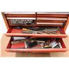 Image 2 : *Orange Tool Chest 26" Long x 12" Wide x 18" Tall with Tools- Allen Keys, Drill Bits, Nut Drivers, M