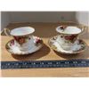 Image 1 : Royal Albert China "Old Country Rose" 2 Teacup Sets