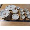 Image 1 : "Country Garden" Made in Czechoslovakia - 25 pieces, platter, soup bowls, teacups and saucers