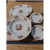 Image 2 : "Country Garden" Made in Czechoslovakia - 25 pieces, platter, soup bowls, teacups and saucers