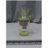 Image 1 : Bruckner & Hobbs Vaseline/Uranium Glass 1890's Threaded Small 6 1/2" Pitcher - Rare