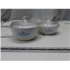 Image 1 : two Blue Cornflower Corning Ware 3 cup & 2 cup