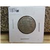 Image 1 : 1874 Canadian silver quarter