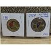 Image 1 : Lot of 2 (2020 Un charter loonie and 2020 colored victory $2 coin
