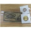 Image 1 : 1900 Dominion of Canada shinplaster +1950 5 cent + 1867 loonie