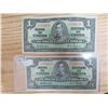 Image 1 : Pair of 1937 Canadian $1 bills
