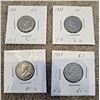 Image 1 : Lot of 4 1933 Canada five cent coins