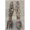 Image 1 : Set of oversized fork and spoon wall decor made by Dart Industries in the 1970s.  17 1/2" long, 3 1/