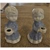 Image 1 : Berman & Anderson - boy and girl choir singers candle stick holder set.  4" tall.