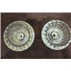 Image 2 : Vintage pair of glass and silver plated candle holders.  3" tall.
