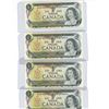 Image 1 : Lot of 4 1973 Canadian UNC $1 bills- sequence